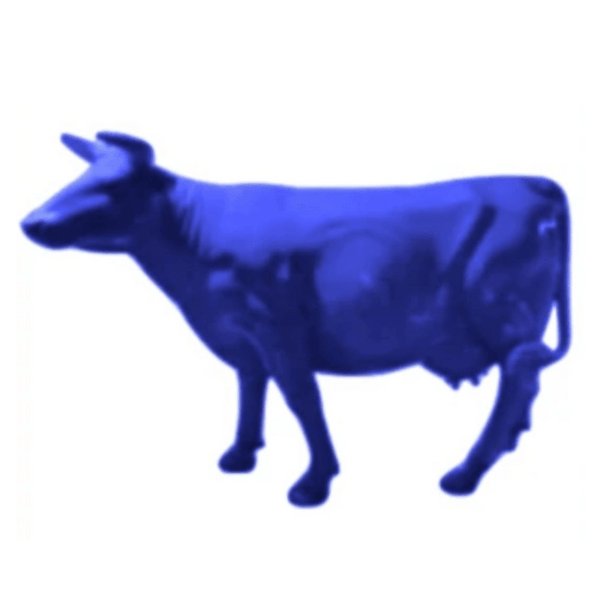 Sculpture Vache XXL en Résine 225 cm Bleu Nuit – Swiss Sculpture - Swiss-sculpture.ch