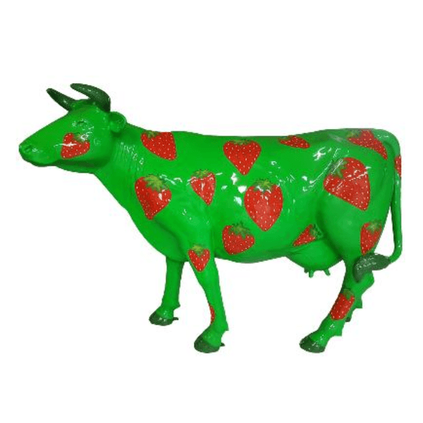 Sculpture Vache XXL en Résine 225 cm Couleurs Vives Brillante – Swiss Sculpture - Swiss-sculpture.ch