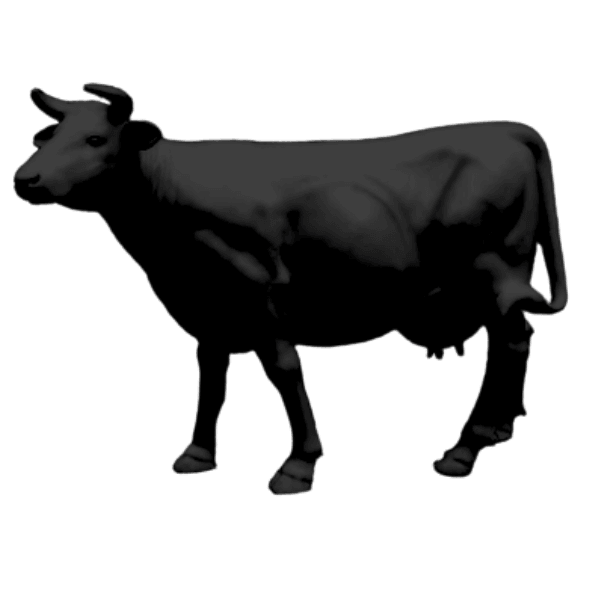 Sculpture Vache XXL en Résine 225 cm Noir Mat – Swiss Sculpture - Swiss-sculpture.ch