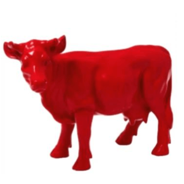 Sculpture Vache en Résine 50 cm Rouge Brillant – Swiss Sculpture - Swiss-sculpture.ch