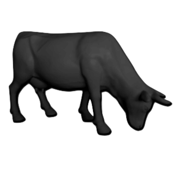 Sculpture Vache XXL en Résine 225 cm Gris Mat – Swiss Sculpture - Swiss-sculpture.ch
