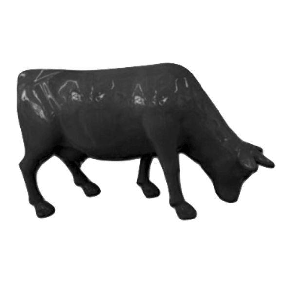 Statue Vache TĂȘte Basse Animaux Resine - 225cm - Noir - ANIMAUX-RESINE.FR