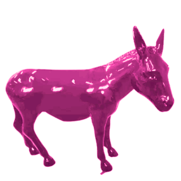 Sculpture Âne XXL en Résine 160 cm Rose Fuchsia – Swiss Sculpture