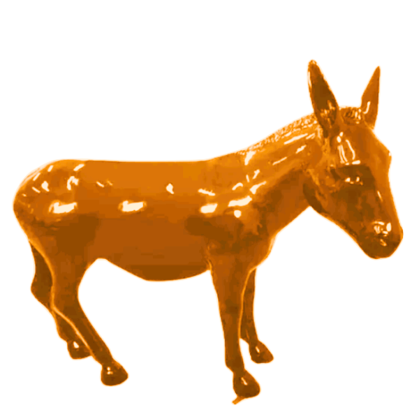 Sculpture Âne XXL en Résine 160 cm Orange – Swiss Sculpture