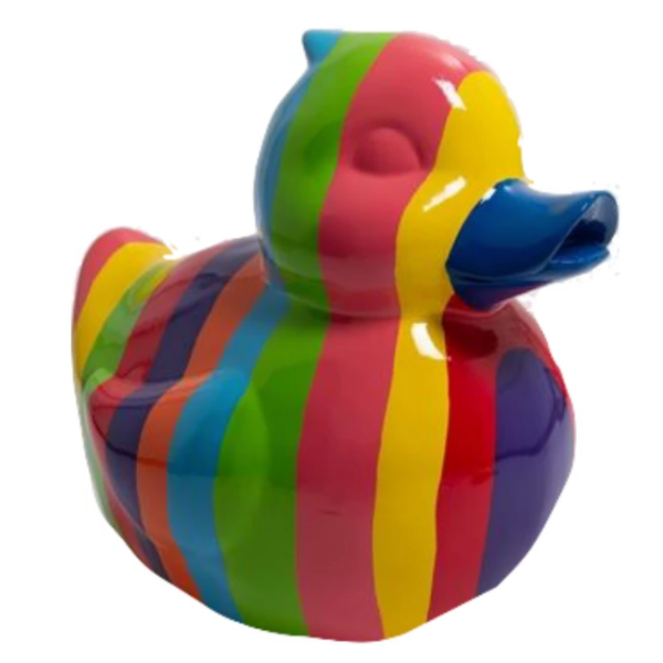 Sculpture Canard en Résine Multicolore 65 cm – Swiss Sculpture - Swiss-sculpture.ch