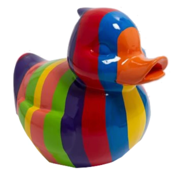 Sculpture Canard en Résine 65 cm Multicolore Brillant – Swiss Sculpture