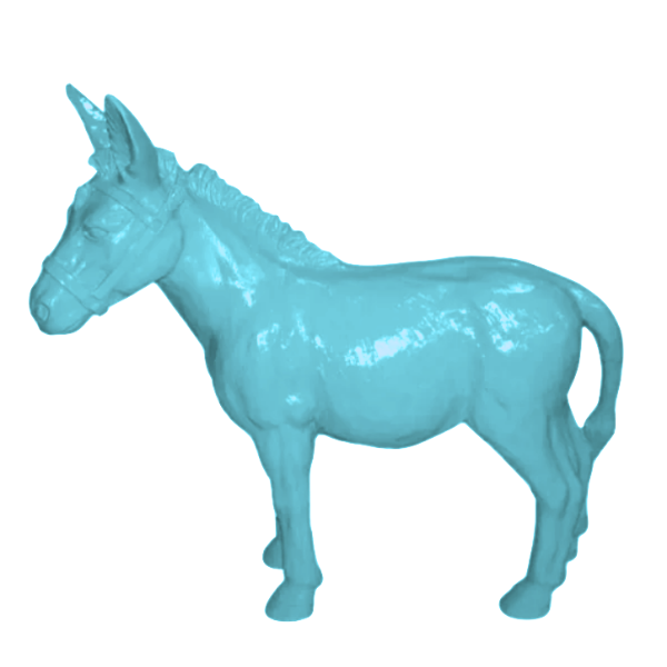 Sculpture Âne Grande 95 cm en Résine Bleu Ciel – Swiss Sculpture