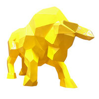 Sculpture Taureau Résine Origami 100 cm Jaune – Swiss Sculpture