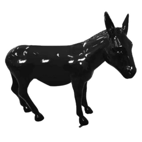 Sculpture Âne XXL en Résine 160 cm Noir et Or – Swiss Sculpture - Swiss-sculpture.ch