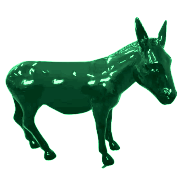 Sculpture Âne XXL en Résine 160 cm Vert Brillant – Swiss Sculpture - Swiss-sculpture.ch