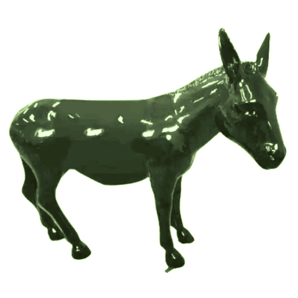 Sculpture Ane XXL en Résine 160 cm Vert Kaki – Swiss Sculpture