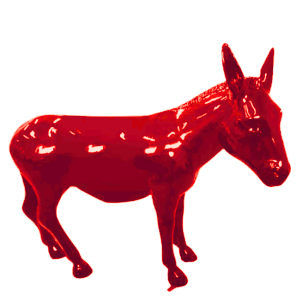 Sculpture Âne XXL en Résine 160 cm Rouge Brillant – Swiss Sculpture
