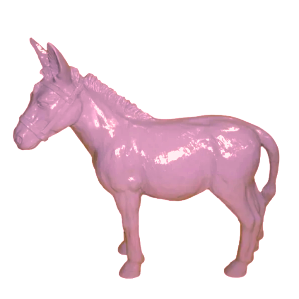 Sculpture Âne Grande Taille en Résine 95 cm Rose Clair – Swiss Sculpture