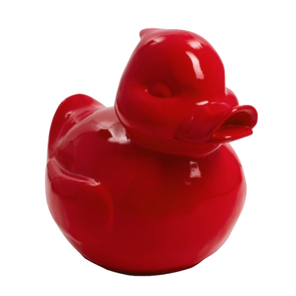 Sculpture Canard en Résine 65 cm Rouge Intense – Swiss Sculpture - Swiss-sculpture.ch