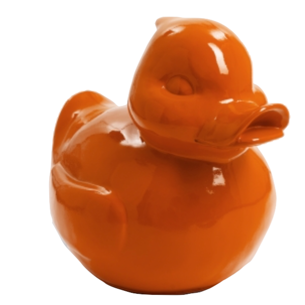Sculpture Canard en Résine 65 cm Orange – Swiss Sculpture