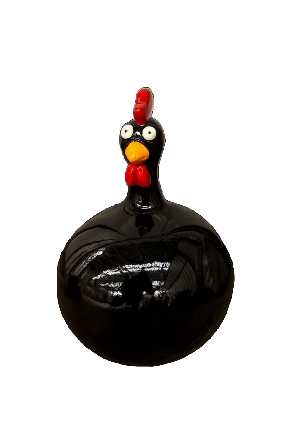 Sculpture Poule 60 cm en Résine Noire – Swiss Sculpture