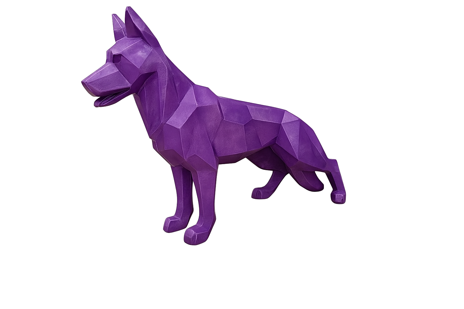 Sculpture Chien Berger Allemand XXL 120 cm Résine Violet – Swiss Sculpture - Swiss-sculpture.ch