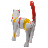 Sculpture Chat XXL en Résine 105 cm Jaune Orange – Swiss Sculpture - Swiss-sculpture.ch