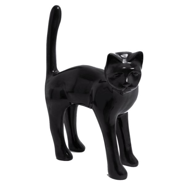 Sculpture Chat XXL en Résine 105 cm Noir Mat – Swiss Sculpture - Swiss-sculpture.ch