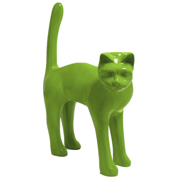 Sculpture Chat XXL en Résine 105 cm Vert Pomme – Swiss Sculpture - Swiss-sculpture.ch