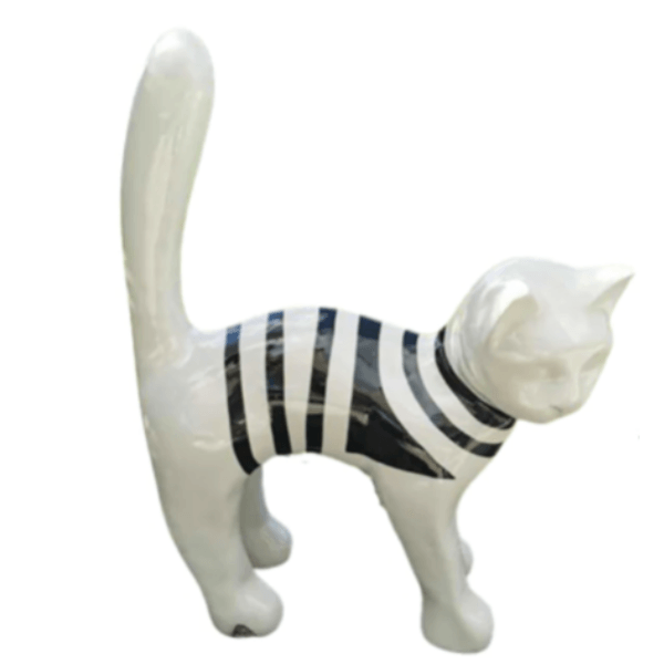 Sculpture Chat en Résine 60 cm Noir et Or – Swiss Sculpture - Swiss-sculpture.ch