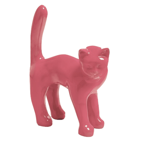 Sculpture Chat 60 cm en Résine Rose Clair – Swiss Sculpture - Swiss-sculpture.ch