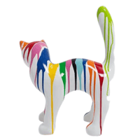 Sculpture Chat Résine 45 cm Multicolore – Swiss Sculpture - Swiss-sculpture.ch