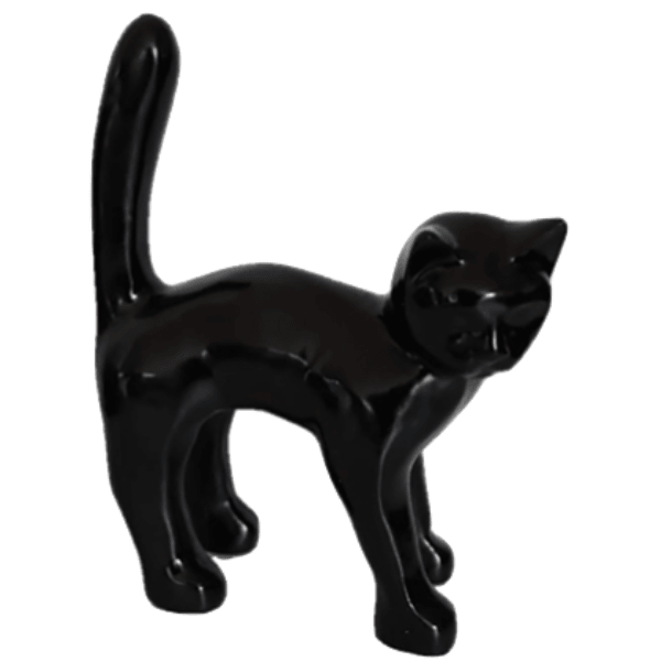 Sculpture Chat en Résine 45 cm Noir Mat – Swiss Sculpture - Swiss-sculpture.ch
