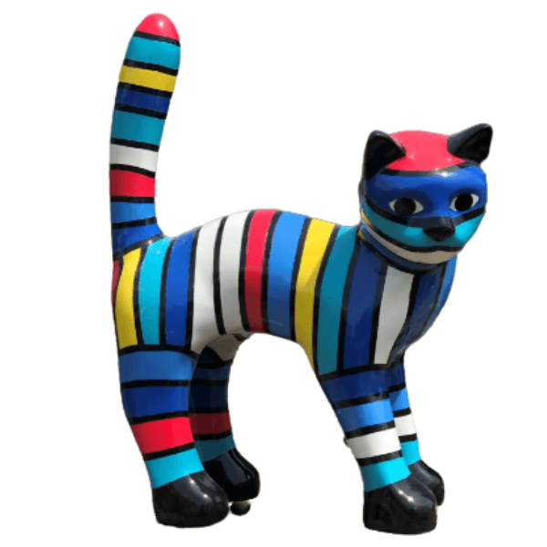 Sculpture Chat en Résine 45 cm Noir et Or – Swiss Sculpture - Swiss-sculpture.ch