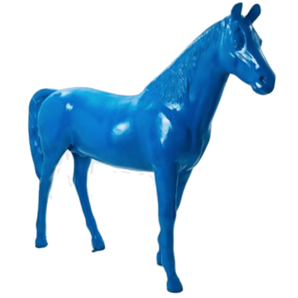 Sculpture Cheval XXL en Résine 210 cm Bleu – Swiss Sculpture - Swiss-sculpture.ch