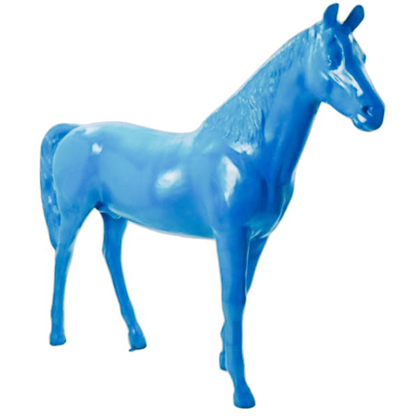Sculpture Cheval XXL en Résine 210 cm Bleu Ciel – Swiss Sculpture - Swiss-sculpture.ch