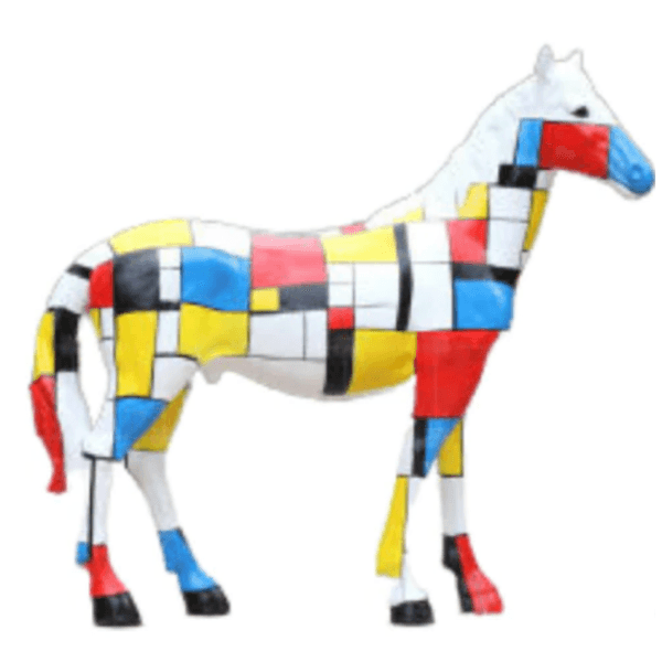 Sculpture Cheval XXL en Résine 210 cm Multicolore – Swiss Sculpture - Swiss-sculpture.ch