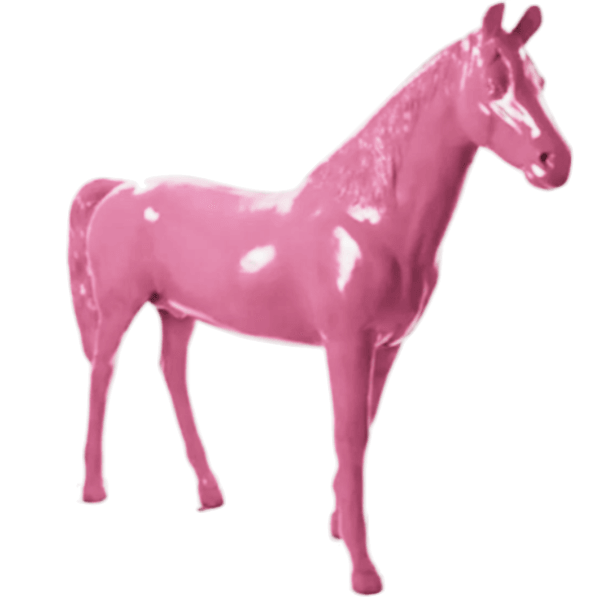 Sculpture Cheval XXL en Résine 210 cm Rose Clair – Swiss Sculpture - Swiss-sculpture.ch