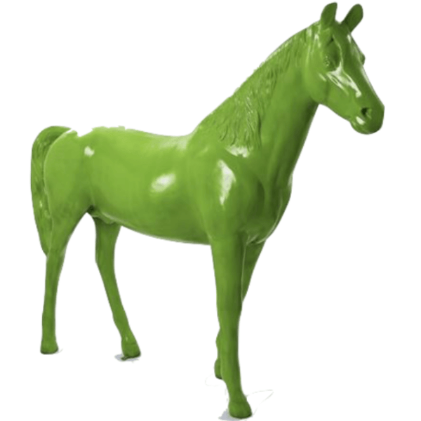 Sculpture Cheval XXL en Résine 210 cm Vert Pomme – Swiss Sculpture - Swiss-sculpture.ch