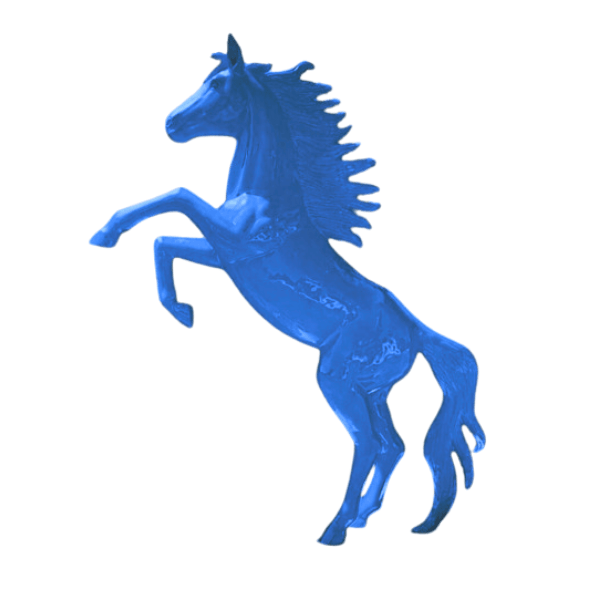 Sculpture Cheval XXL en Résine 305 cm Bleu – Swiss Sculpture - Swiss-sculpture.ch