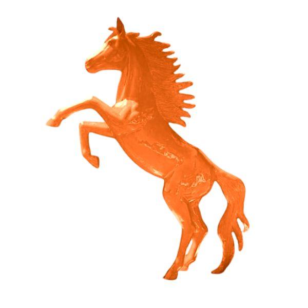 Sculpture XXL Cheval en Résine 305 cm Orange Brillant – Swiss Sculpture - Swiss-sculpture.ch