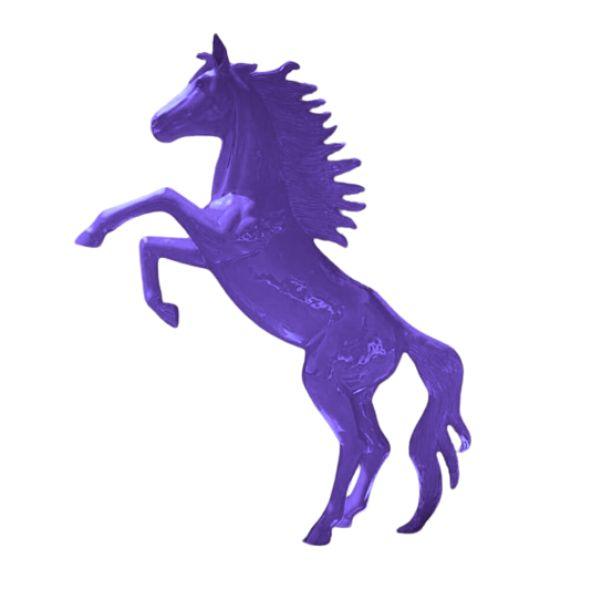 Sculpture Cheval XXL en Résine 305 cm Violet Brillant – Swiss Sculpture - Swiss-sculpture.ch