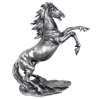 Sculpture Cheval 90 cm en Résine Argenté – Swiss Sculpture - Swiss-sculpture.ch