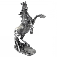 Sculpture Cheval 90 cm en Résine Argenté – Swiss Sculpture - Swiss-sculpture.ch