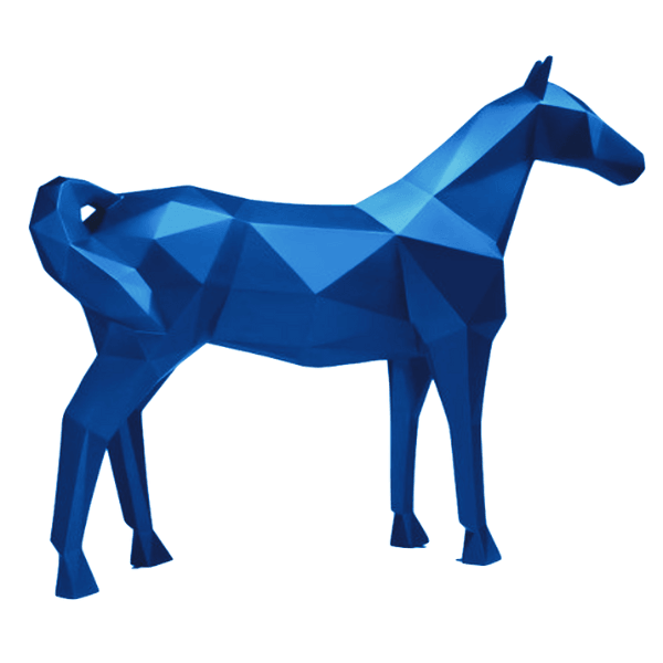 Sculpture Cheval XXL en Résine 210 cm Bleu Ciel – Swiss Sculpture - Swiss-sculpture.ch