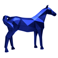 Sculpture Cheval XXL en Résine 210 cm Bleu Nuit – Swiss Sculpture - Swiss-sculpture.ch