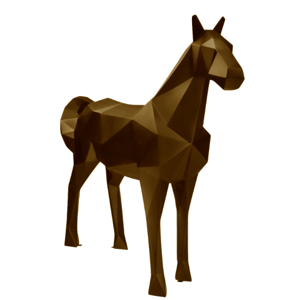 Sculpture Cheval XXL en Résine 210 cm Marron Mate – Swiss Sculpture - Swiss-sculpture.ch