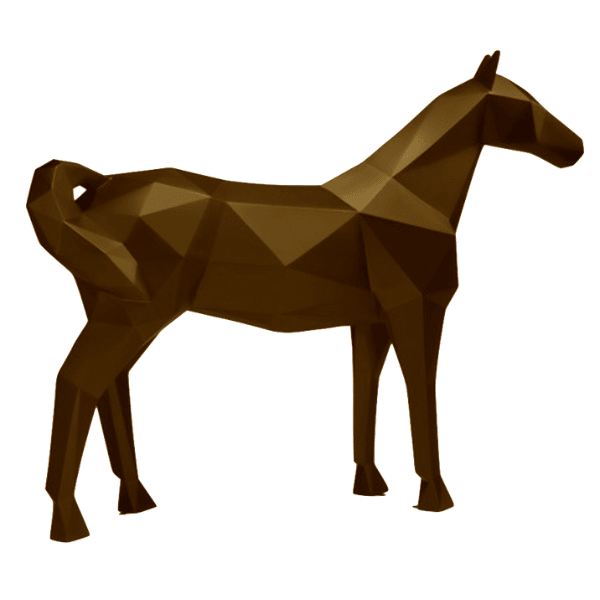 Sculpture Cheval XXL en Résine 210 cm Marron Mate – Swiss Sculpture - Swiss-sculpture.ch