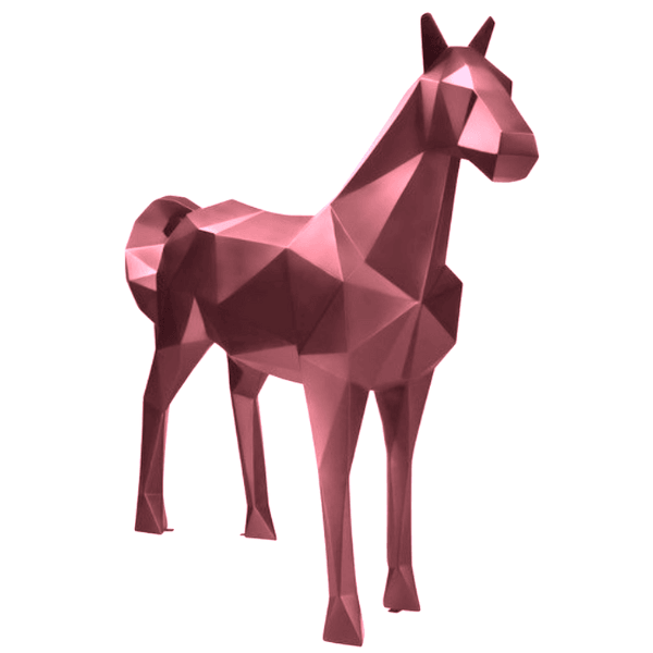 Sculpture Cheval XXL en Résine 210 cm Rose Clair – Swiss Sculpture - Swiss-sculpture.ch