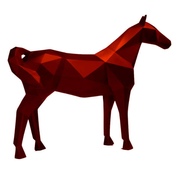 Sculpture Cheval XXL en Résine 210 cm Rouge Brillant – Swiss Sculpture - Swiss-sculpture.ch