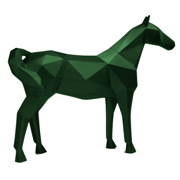 Sculpture Cheval XXL en Résine 210 cm Vert – Swiss Sculpture - Swiss-sculpture.ch