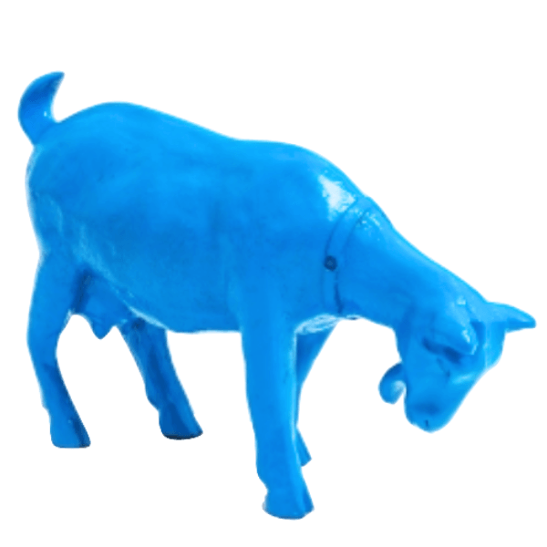 Sculpture Chèvre en Résine 60 cm Bleu Ciel – Swiss Sculpture - Swiss-sculpture.ch