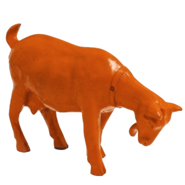 Sculpture Chèvre 60 cm en Résine Orange – Swiss Sculpture - Swiss-sculpture.ch