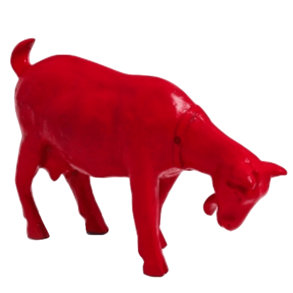 Sculpture Chèvre en Résine 60 cm Rouge Intense – Swiss Sculpture - Swiss-sculpture.ch