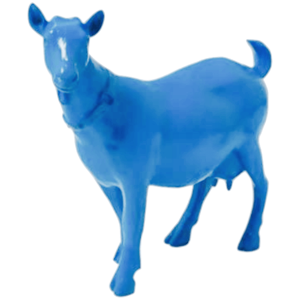 Sculpture Chèvre en Résine 60 cm Bleu Ciel – Swiss Sculpture - Swiss-sculpture.ch